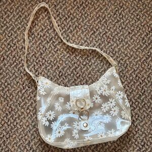 Urban Outfitters Clear Shoulder Bag White Daisy Floral Print